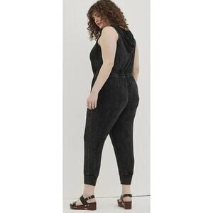 4625)Love Sick by Torrid Sleeveles Hooded Black Wash  Super Soft Jumpsuit 1X